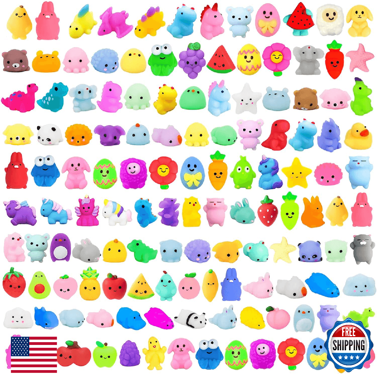 200Pcs Mochi Squishy Toys, Kawaii Squishies, Mini Fidget Toys Bulk for Kids, Par - Image 1