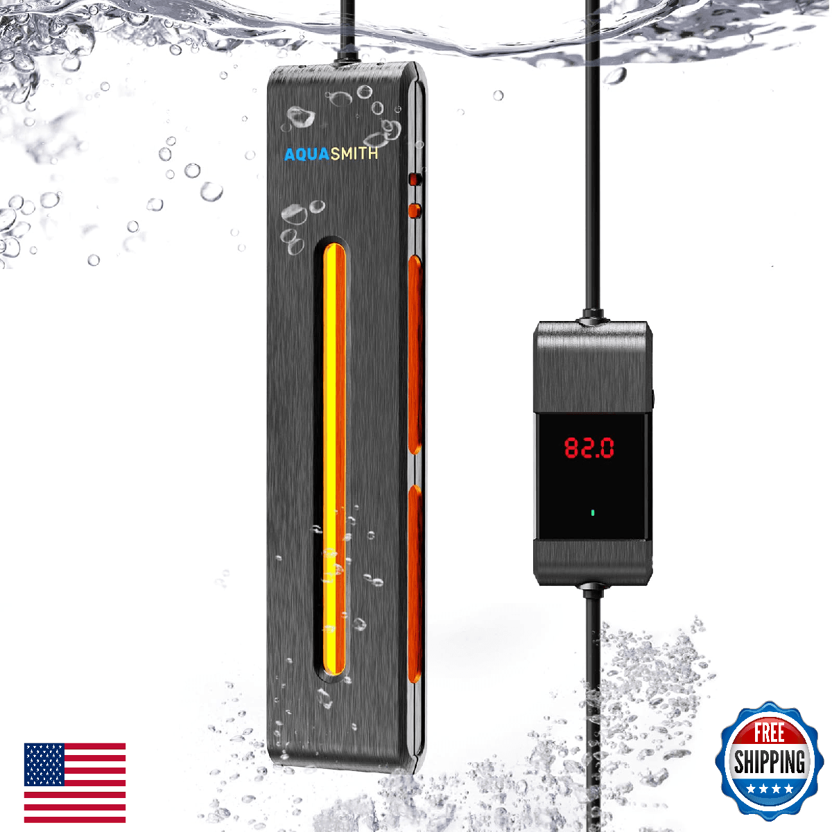AQUASMITH 500W Aquarium Heater Fish Tank 90-120 Gal Dual-chip Intelligent Contro - Image 1