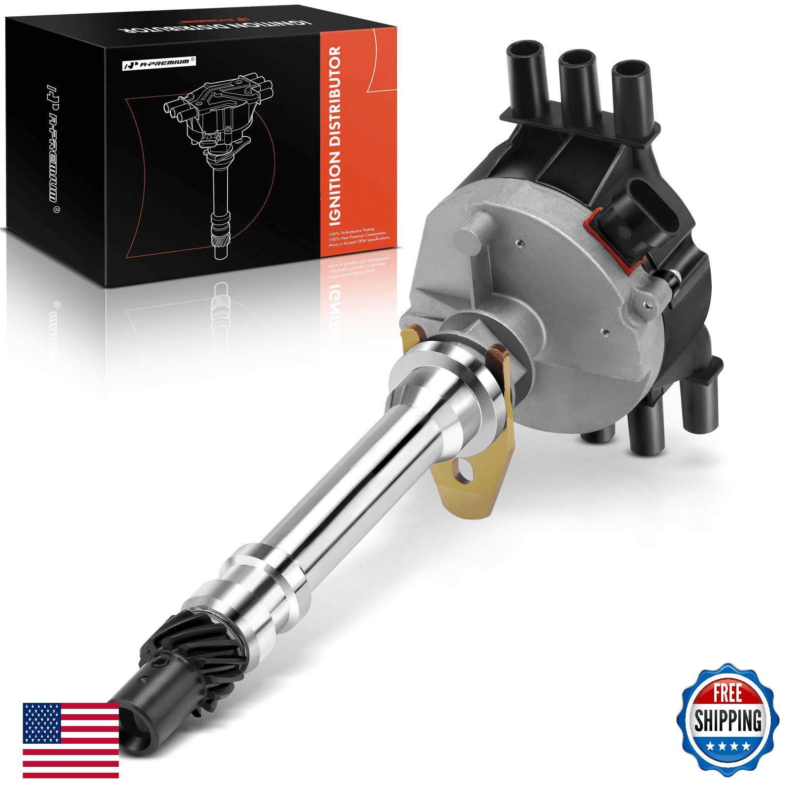 A-Premium Ignition Distributor w/ Cap & Rotor for Chevy GMC Isuzu Oldsmobile - Image 1
