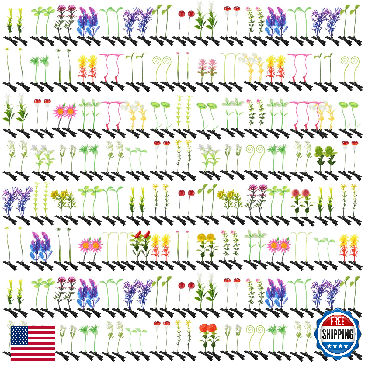 Tigeen 300 Pcs Bean Sprout Hair Clips Funny Plant Hairpins Little Grass Sprout - Image 1