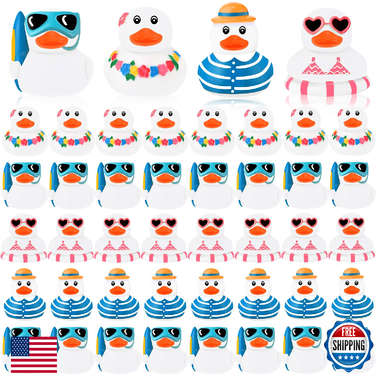 Honoson 36-Pack Mini Rubber Ducks Bath Toys: Beach, Pool & Party Decor - Image 1