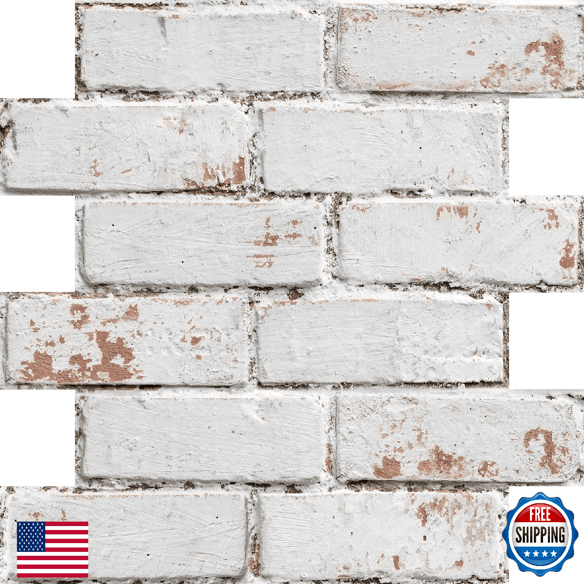 COMSTICKC 3D Faux Brick Wall Panels Peel and Stick,10 Pcs of 12"X12",Small Size - Image 1