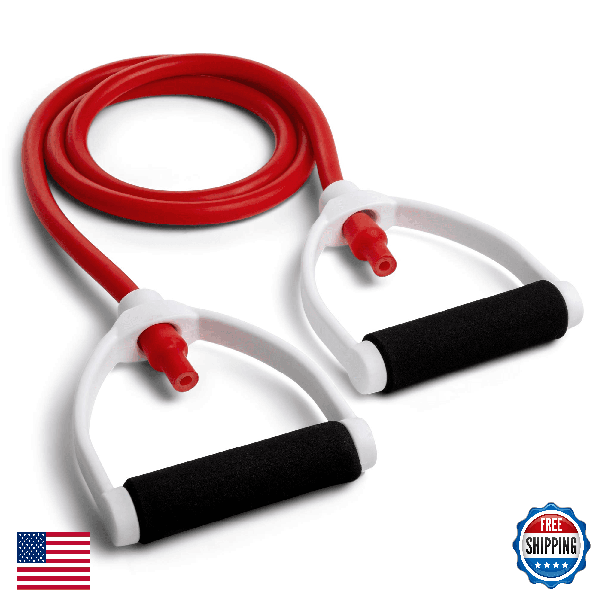 Champion Sports Resistance Tube Bands w/Handles, 10-100lbs, Fitness - Image 1
