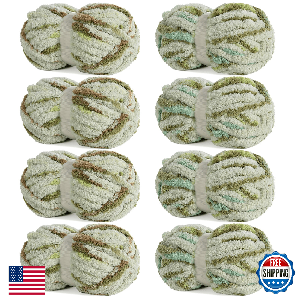 HOMBYS Chunky Chenille Yarn for Hand Knitting, Super Bulky Giant Thick, 29 yds - Image 1
