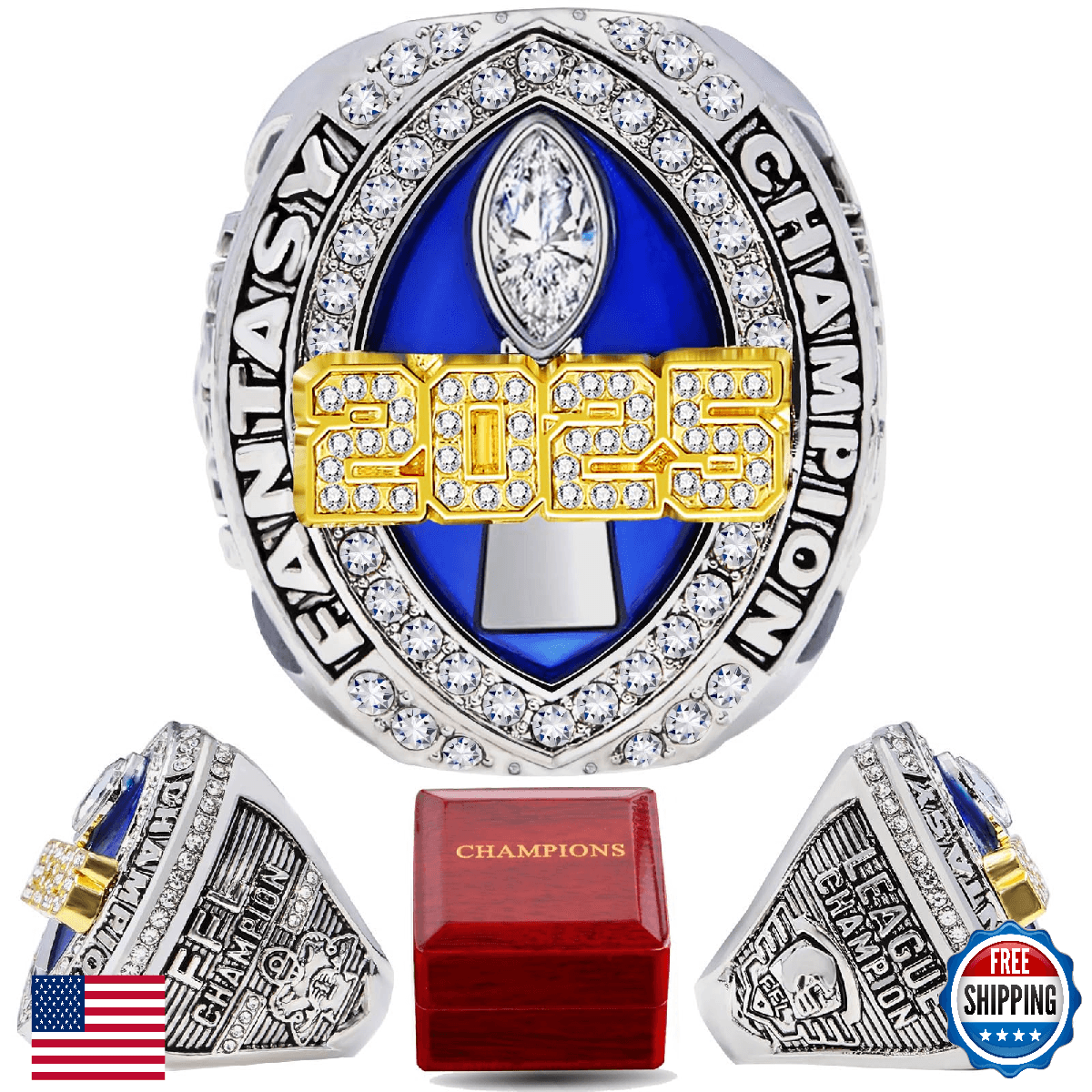 LANGE HOME 2025 Fantasy Football Ring 2026 Fantasy Football Championship Ring wi - Image 1