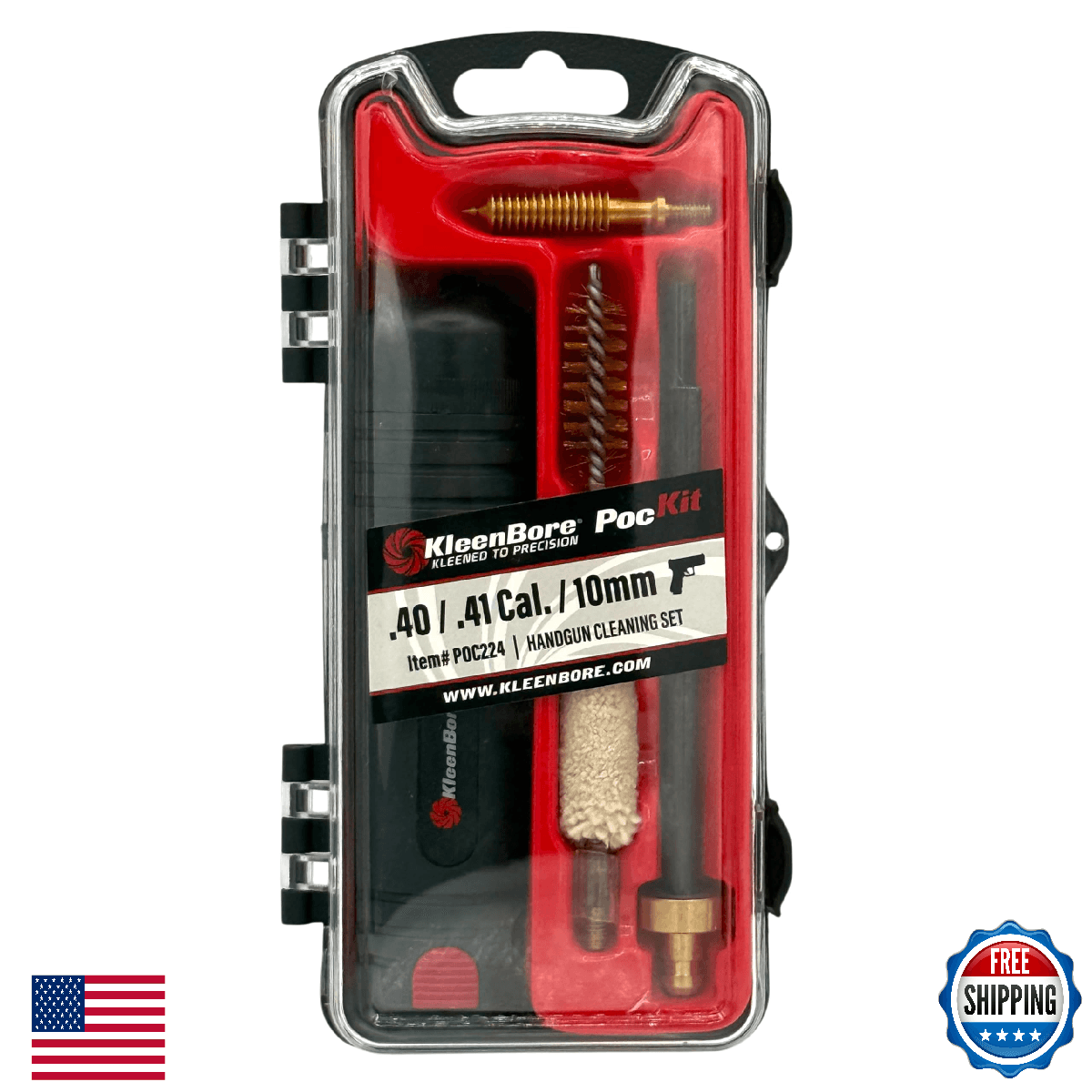 Kleenbore Gun Care Pocket Kit Handgun Cleaning Set .40 .41 10mm Black 1010052 - Image 1