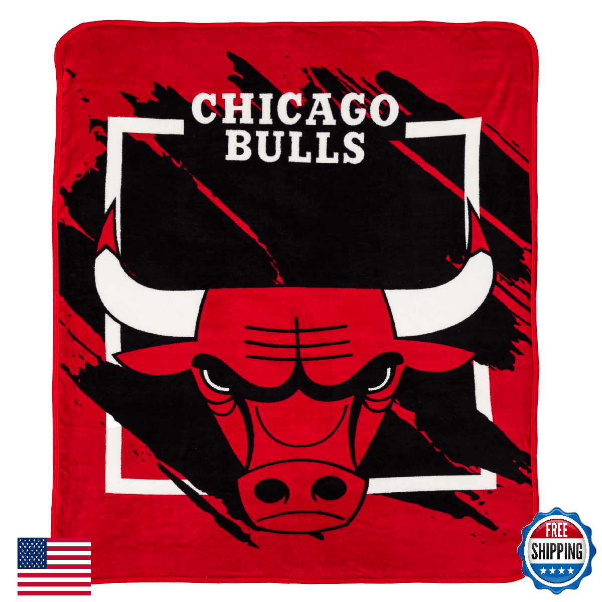 Northwest NBA Chicago Bulls Micro Raschel Throw Blanket, 46" x 60" - Image 1