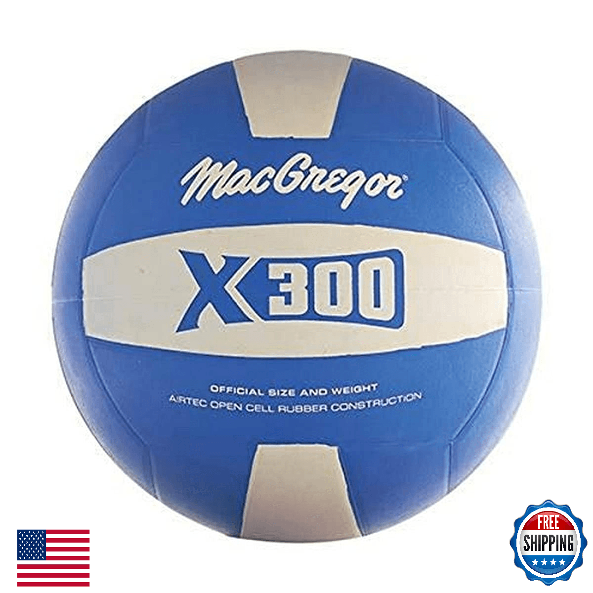MacGregor Rubber Volleyball, Royal/White - Indoor/Outdoor - Image 1