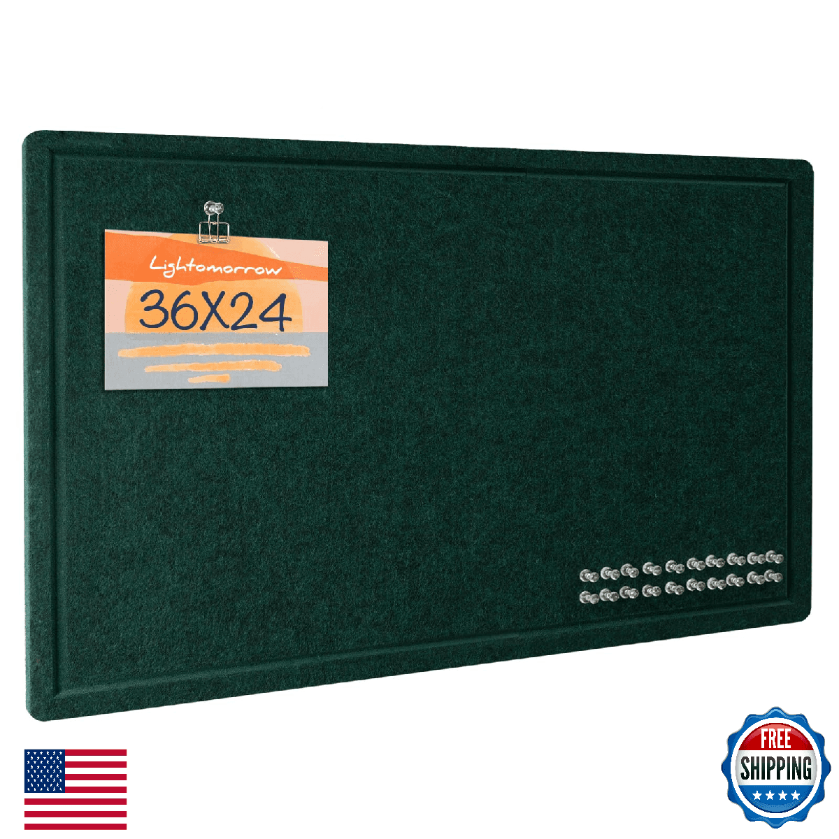 Bulletin Board 36x24 Inches Felt Pin Board Decorative Wall Cork Alternative 3x2 - Image 1