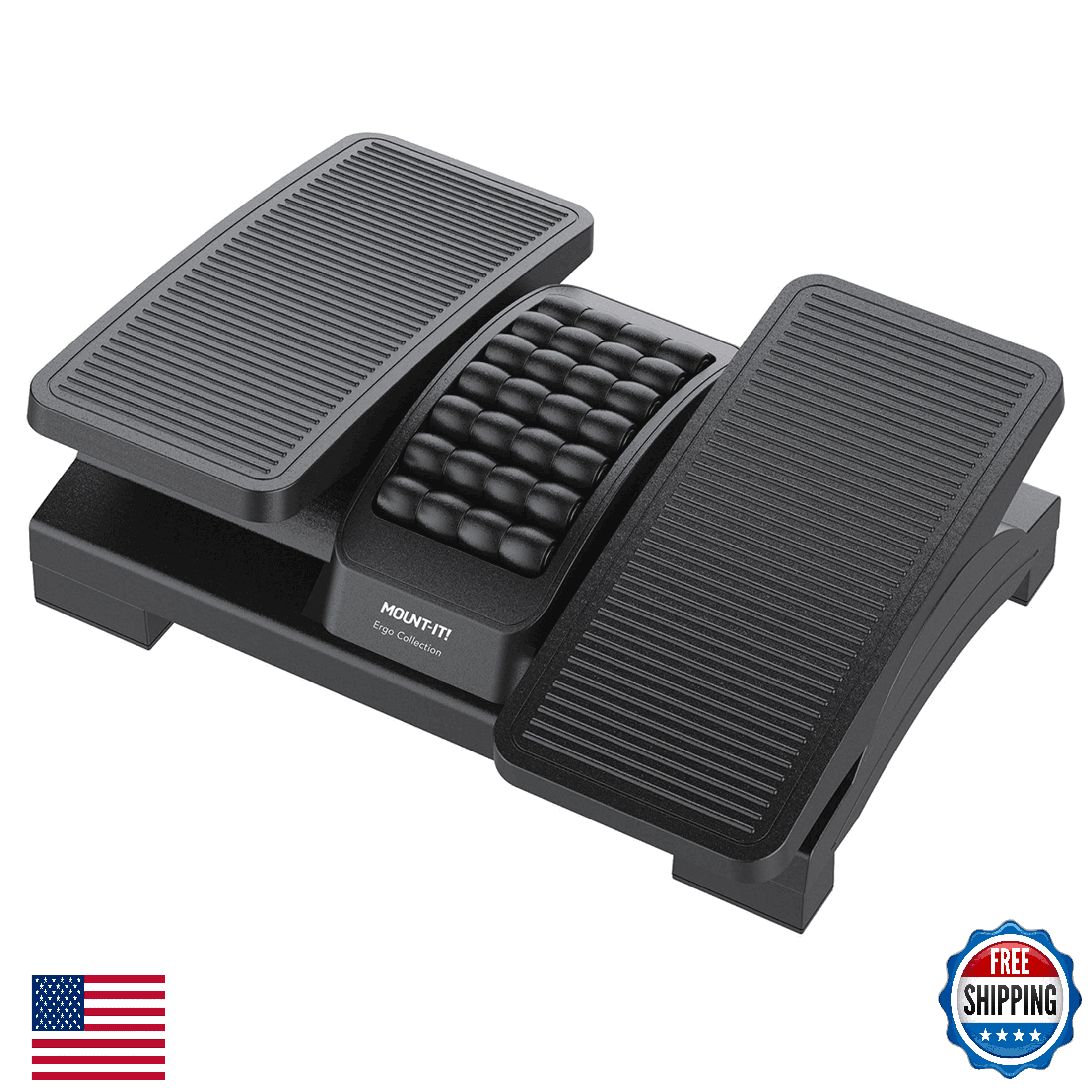 Mount-It! Ergonomic Footrest, Tilt Adjustable Individual Platforms, Height Adjus - Image 1