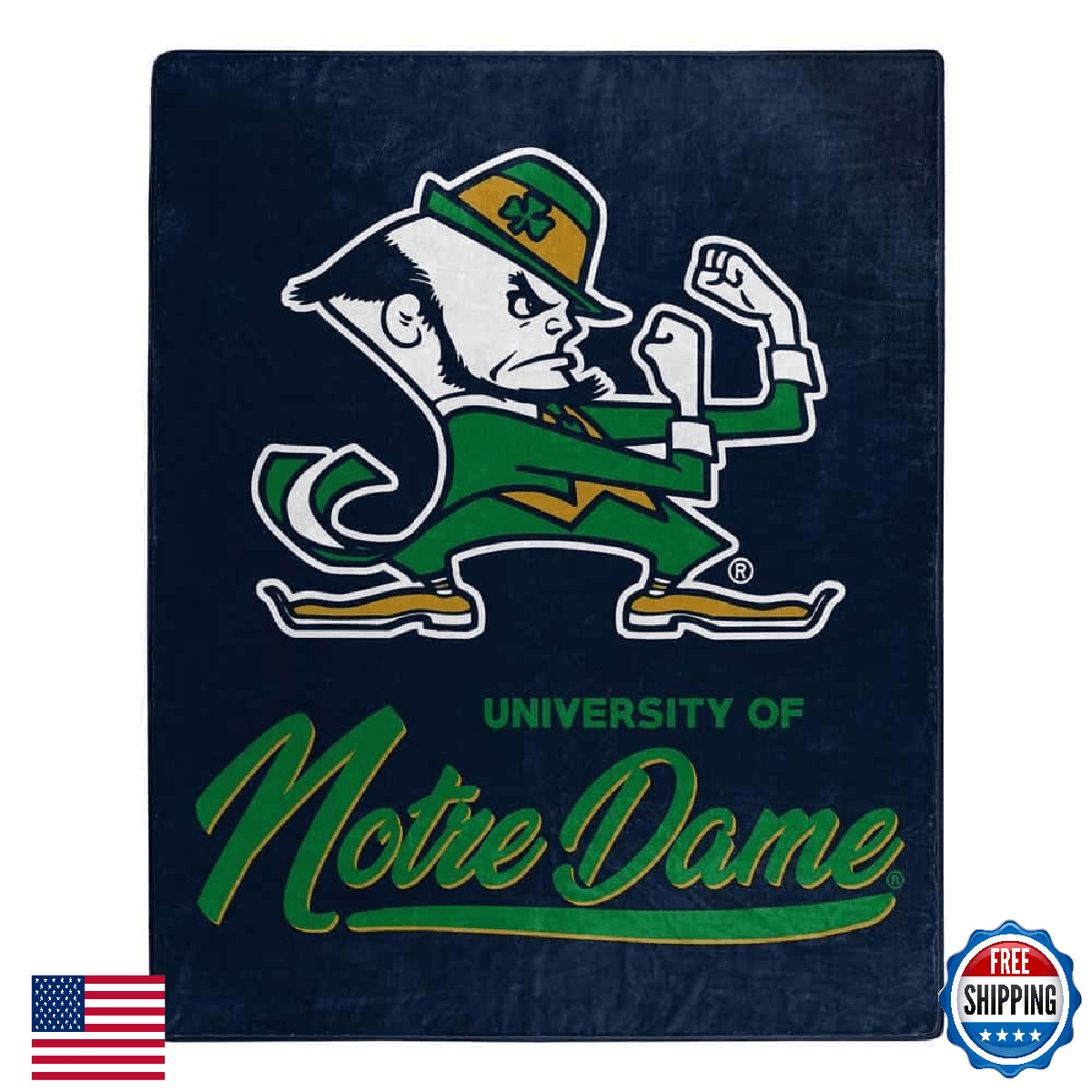 Northwest Notre Dame Fighting Irish NCAA Signature Raschel Throw Blanket 50x60 - Image 1