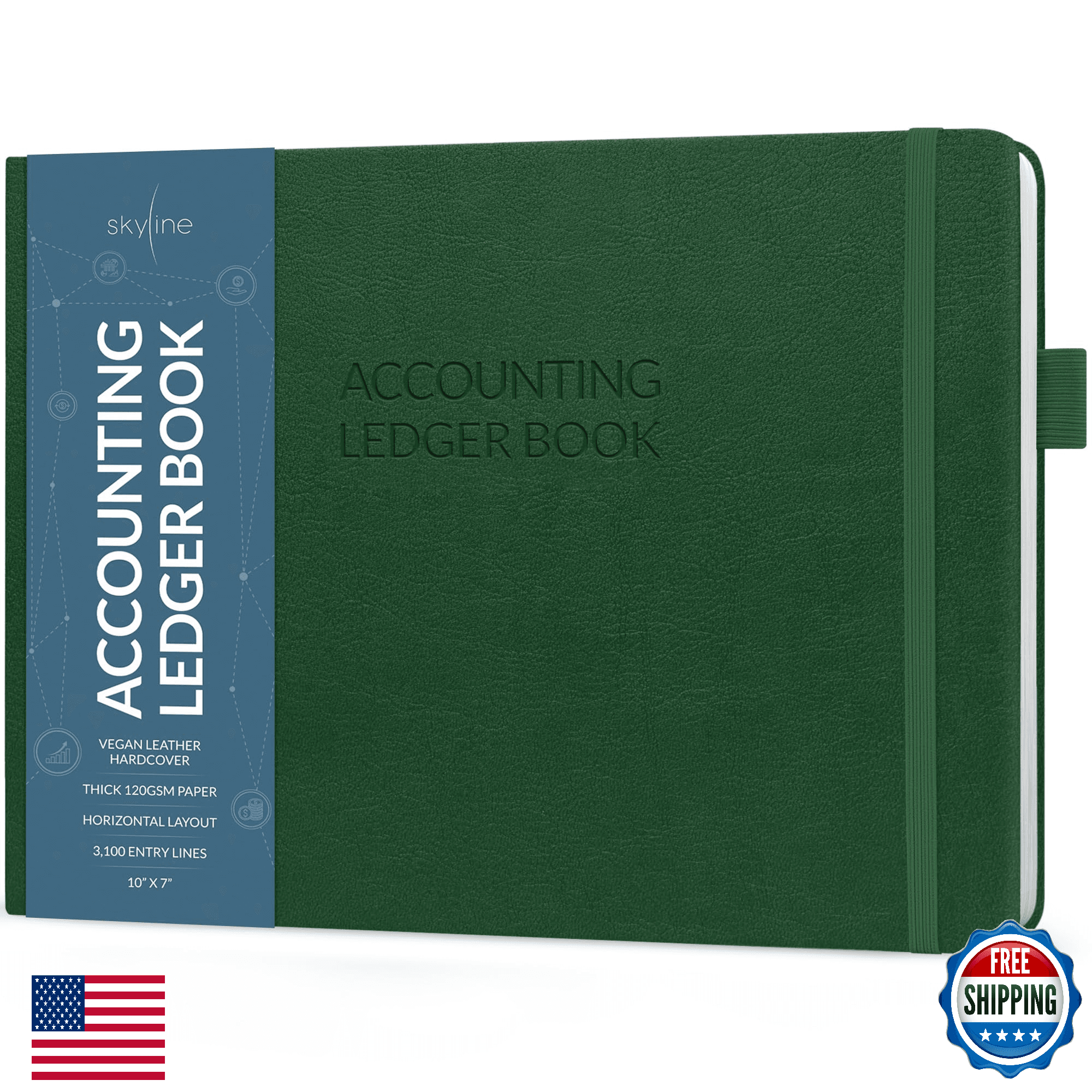 Skyline Accounting Ledger Book – Columnar Log Journal for Personal & Small Busin - Image 1