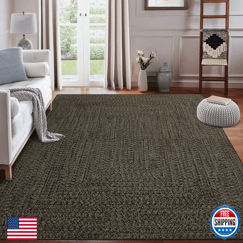 Garveehome Printed Rugs Braided Pattern On It Washable 10X13 Area Rug For - Image 1