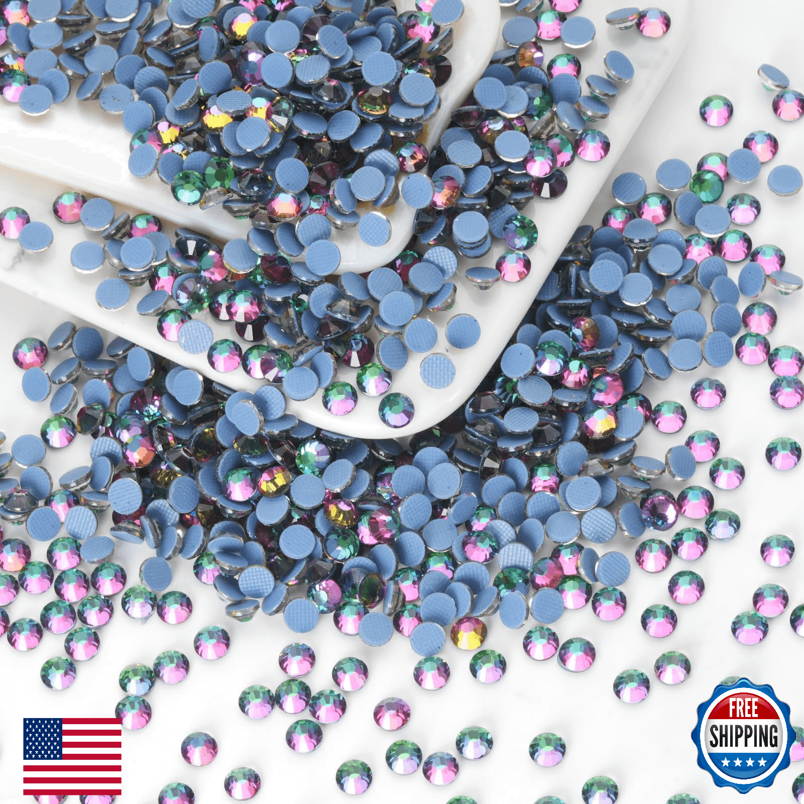 10000PCS Green Volcano Hotfix Rhinestones Bulk, Glass Crystal Hot Fix Rhinestone - Image 1