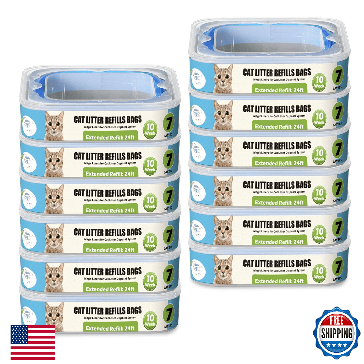 Cat Litter Refills Cartridge Compatible with Your Genie Litter Standard, Plus an - Image 1