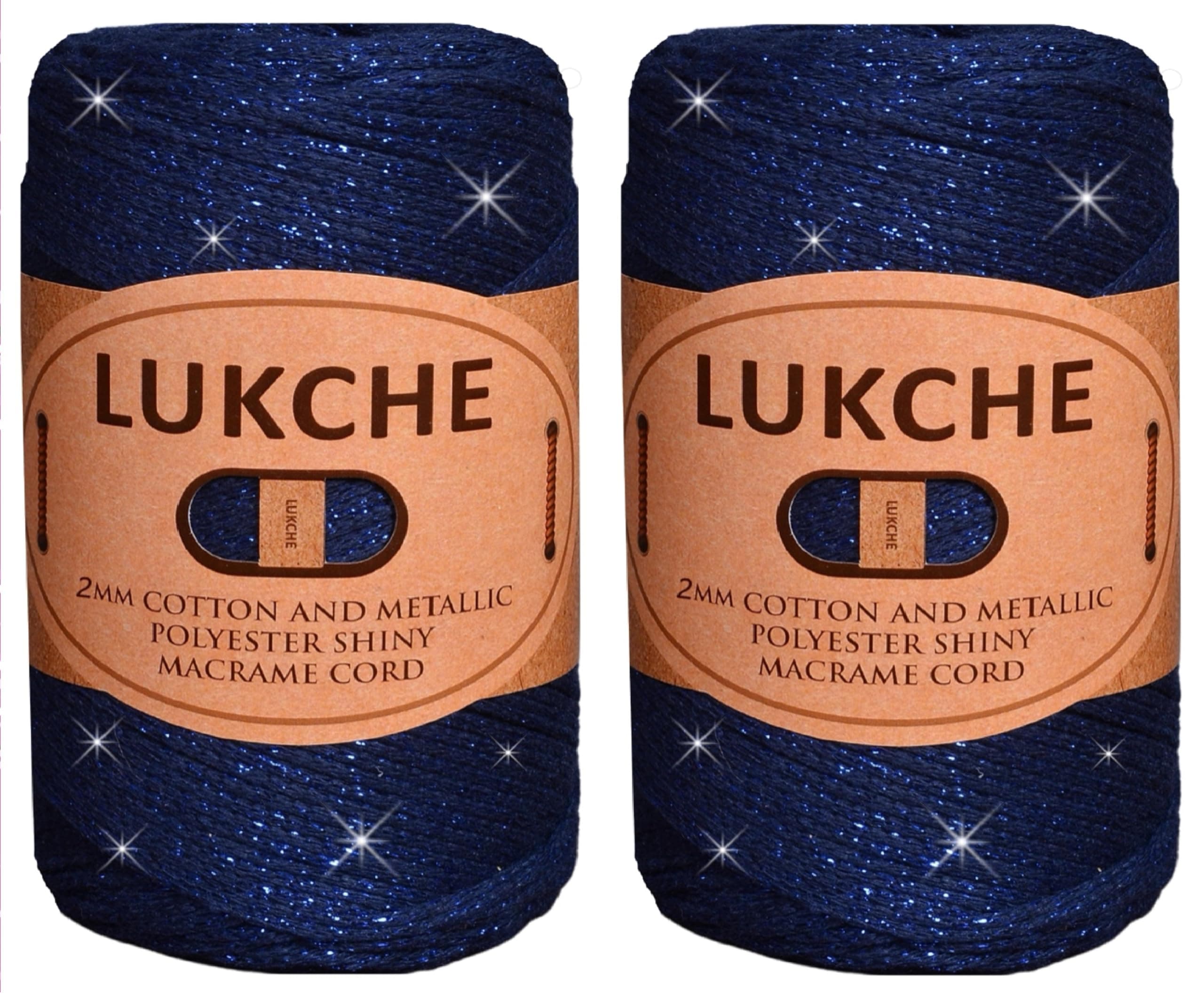 Lukche 2mm Cotton Sparkle Macrame Cord 224M Colorful Crochet Wall Hanging - Image 1