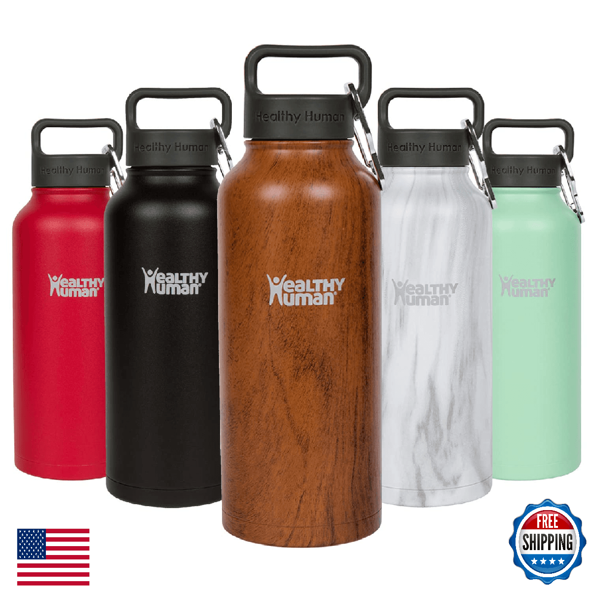 Healthy Human Stainless Steel Water Bottle Double Wall Vacuum Insulated - Image 1