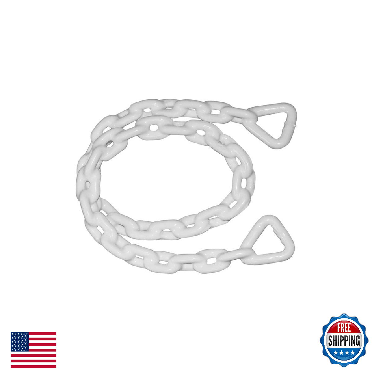 SeaSense Vinyl Coated Anchor Chain 1/4" x 4' White - Heavy Duty Galvanized - Image 1