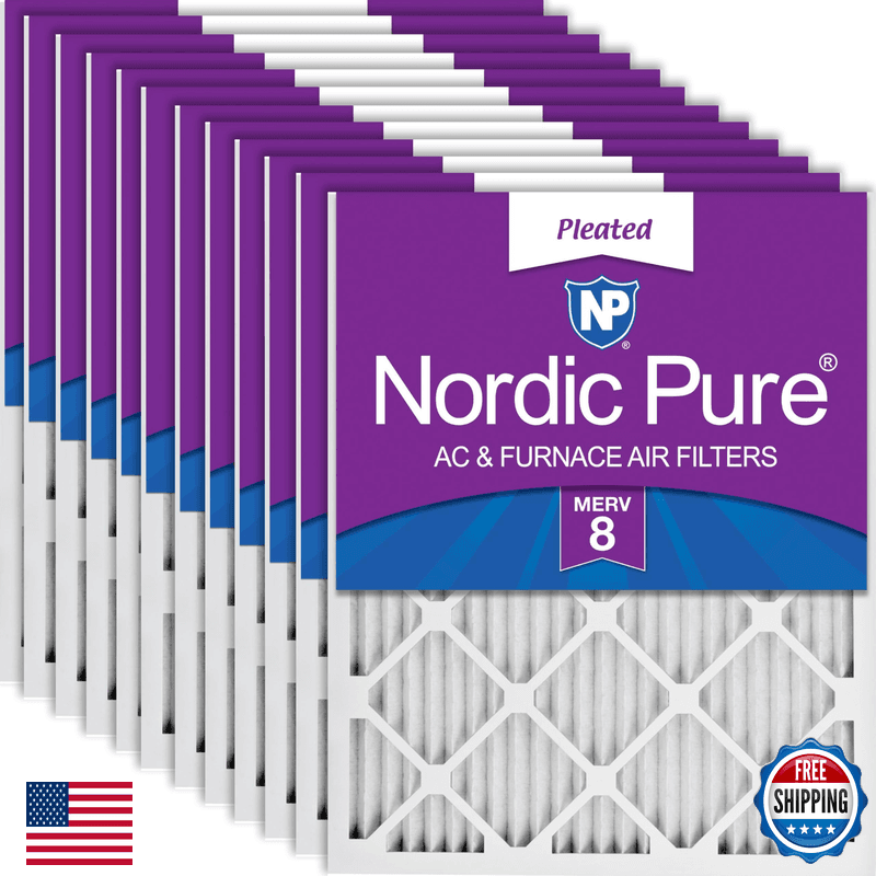 Nordic Pure 14X25X1 Actual Size 13 1/2 X 24 1/2 X 3/4 Pleated Merv 8 Air - Image 1