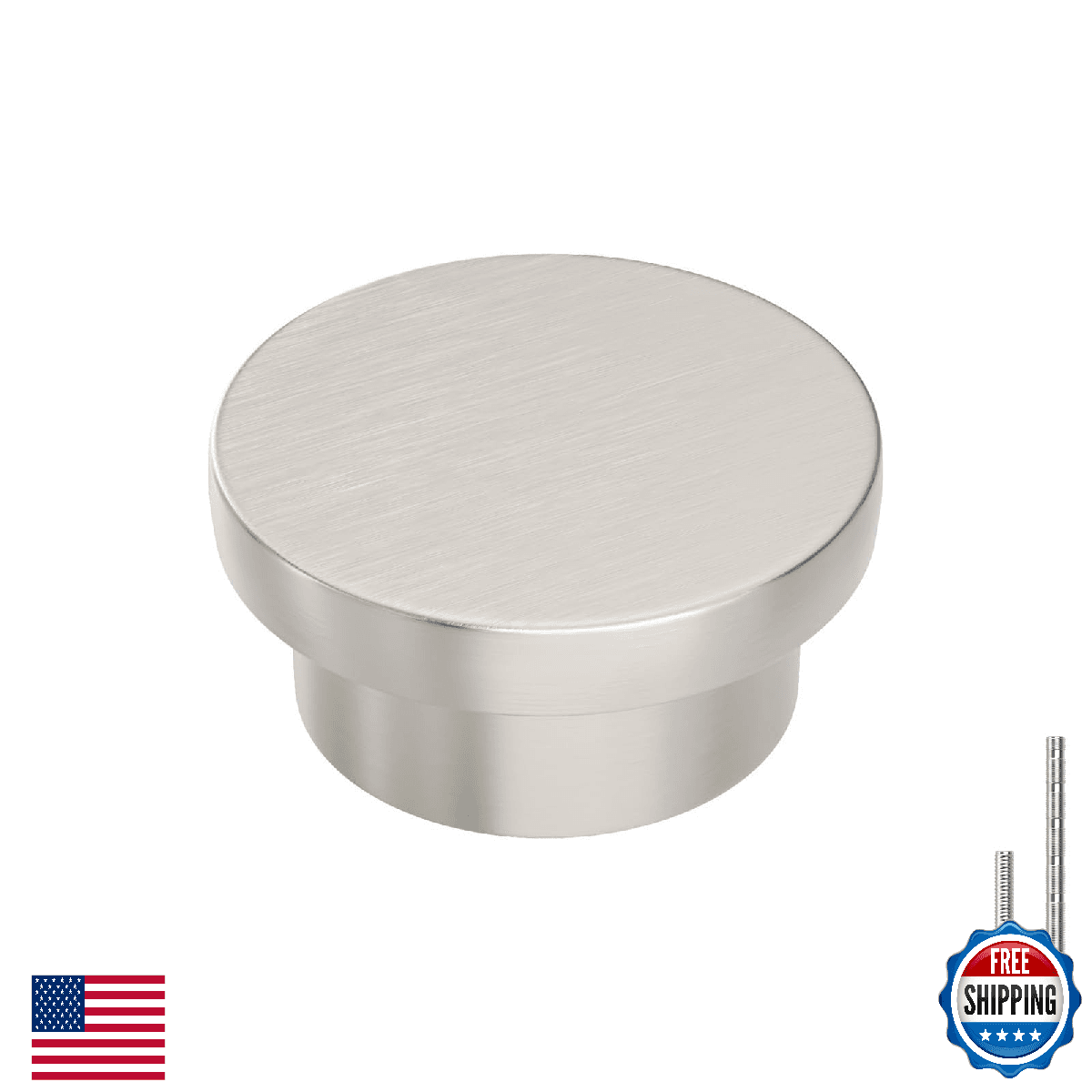 homdiy 10 Pack Cabinet Knobs Brushed Nickel Drawer Knobs Zinc Kitchen Cabinet Kn - Image 1