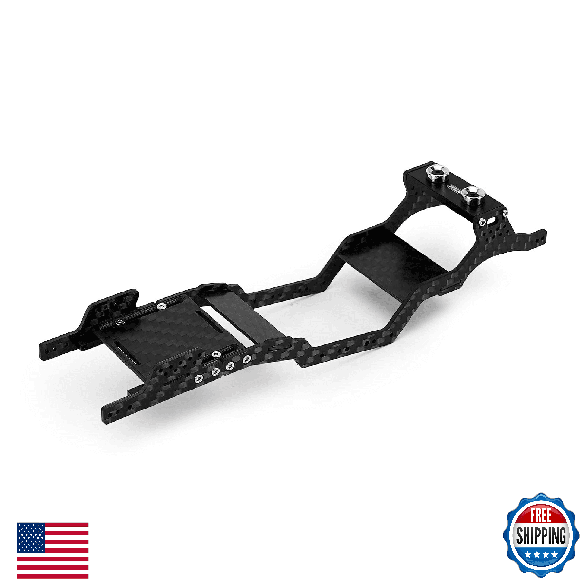 INJORA Universal LCG Carbon Fiber Chassis Frame Kit for 1/24 Axial SCX24 Upgrade - Image 1