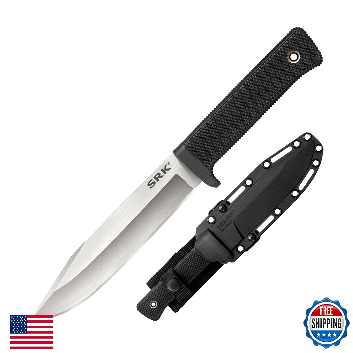 Cold Steel SRK 6" VG-10 San Mai Clip Point Knife Kray-Ex Handle - Image 1