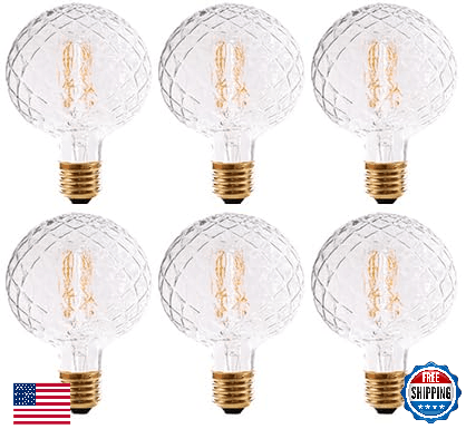 Vintage LED Edison Bulb G30 4W Dimmable Filament Globe Pineapple E26 2200K - Image 1
