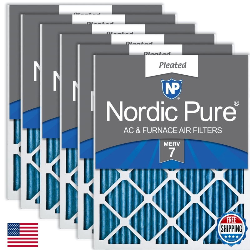 Nordic Pure 14X25X1 Merv 7 Pleated Ac Furnace Air Filters 6 Pack - Image 1