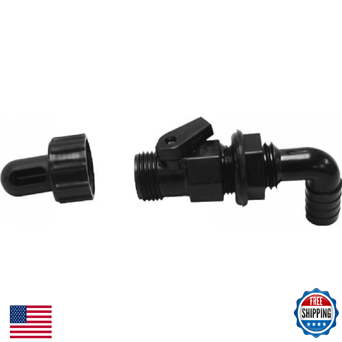 T & H Marine Supplies AER Spray Head with Valve 90 Degree Black - Image 1