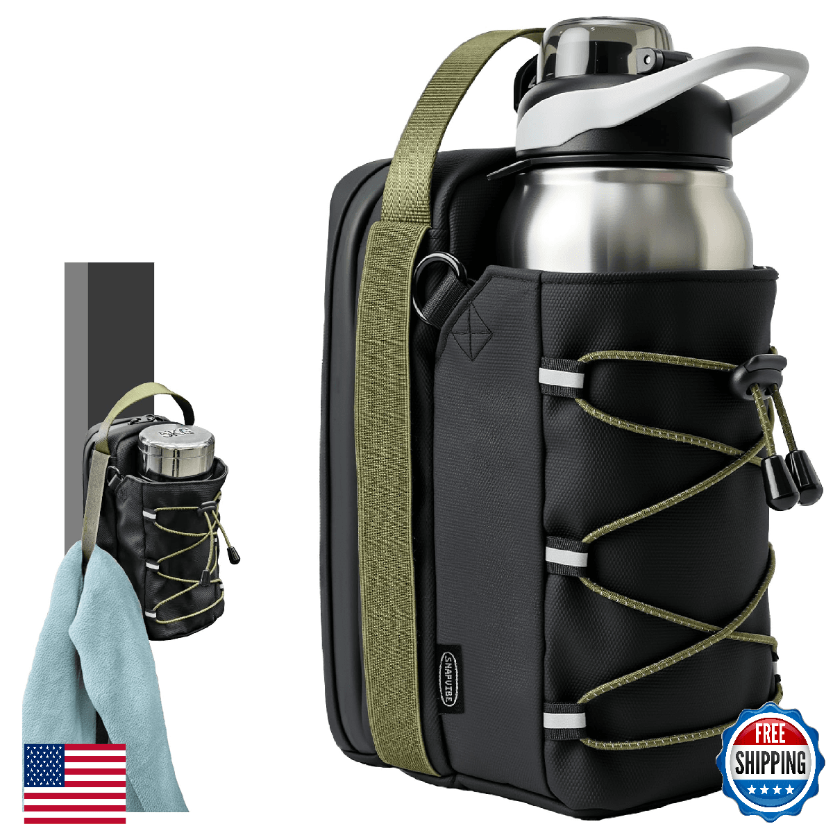 SNAPVIBE Magnetic Gym Bag - 11LB Ultra-Strong Force, Large 50oz Bottle Holder wi - Image 1