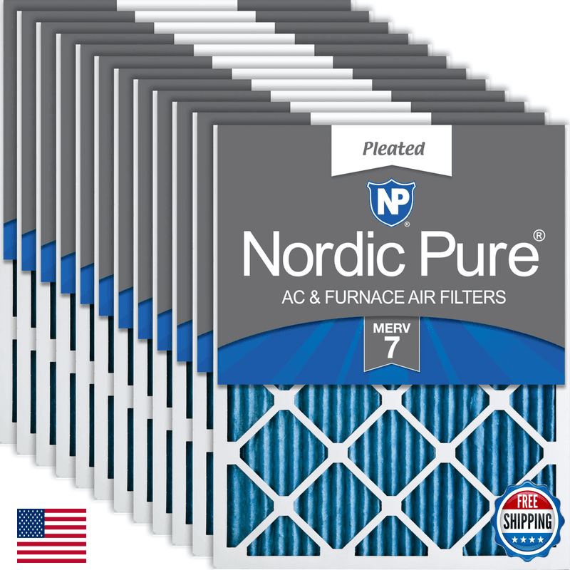 Nordic Pure 14X25X1 Actual Size 13 1/2 X 24 1/2 X 3/4 Pleated Merv 7 Air - Image 1