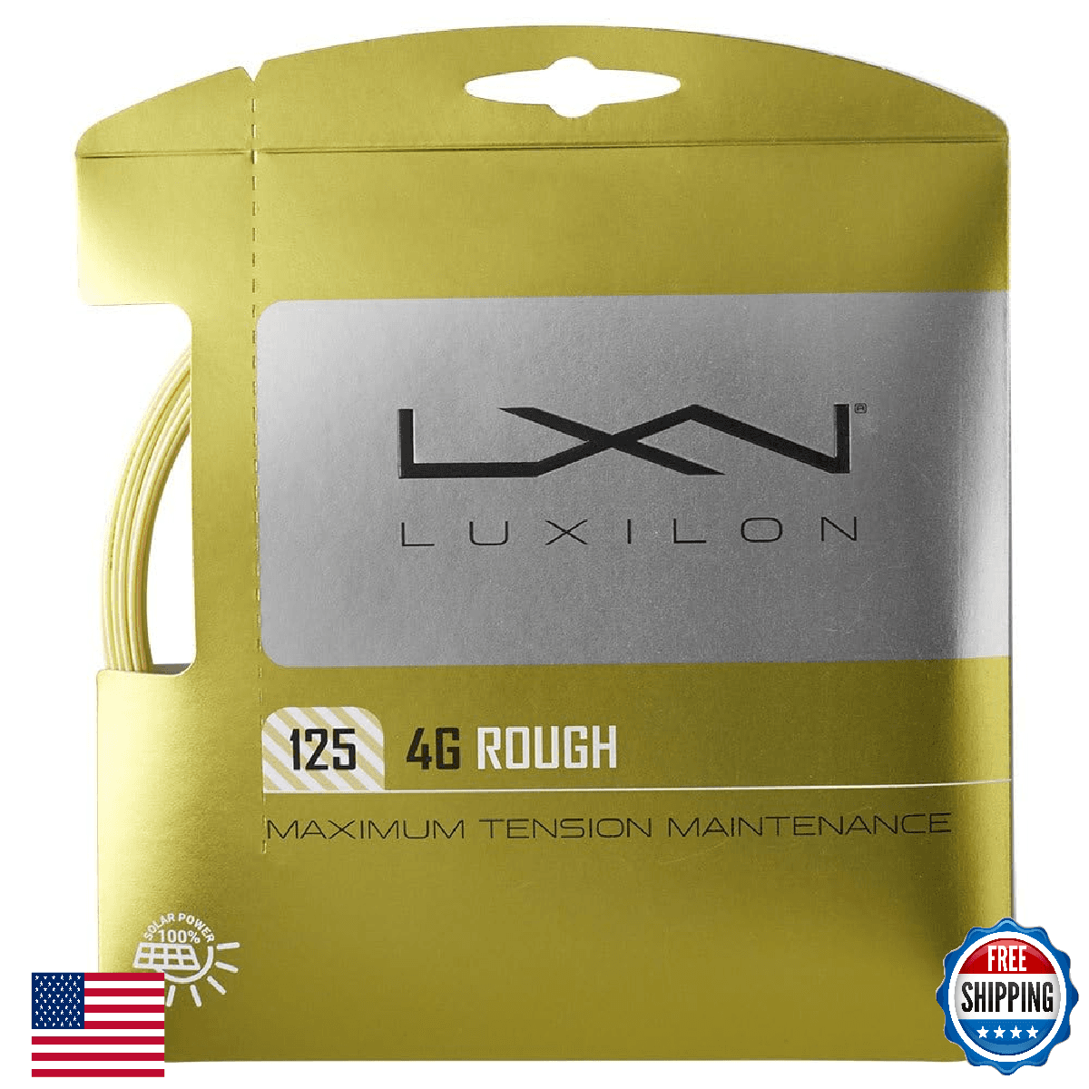 Luxilon 4G Rough 125 Tennis String Set - Gold - Playability & Control - Image 1