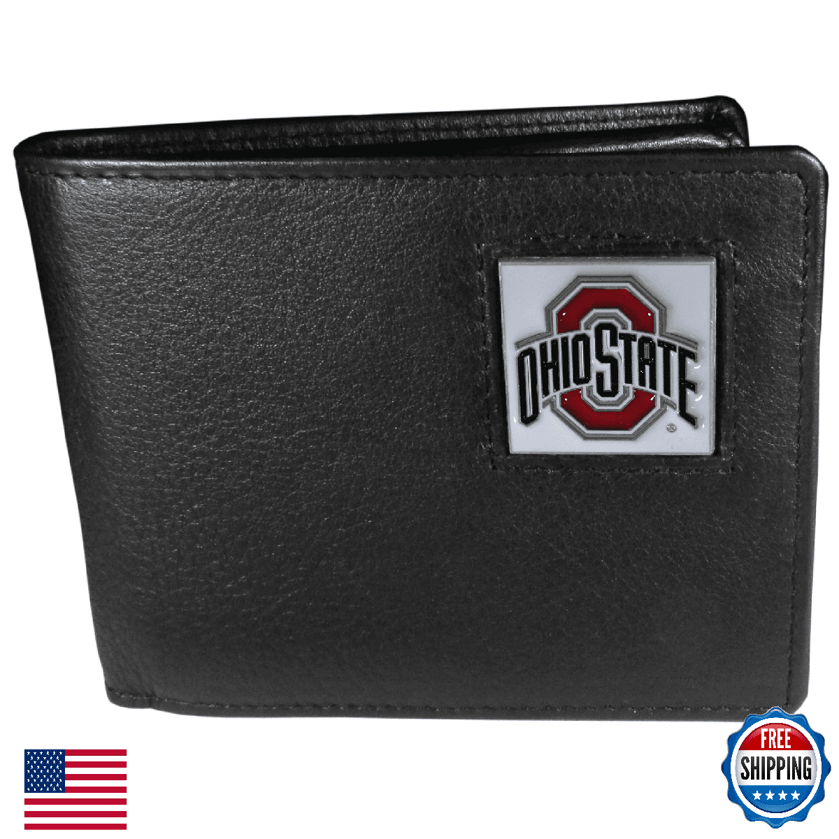 NCAA Ohio State Buckeyes Leather Bi-fold Wallet - Black Siskiyou Sports - Image 1