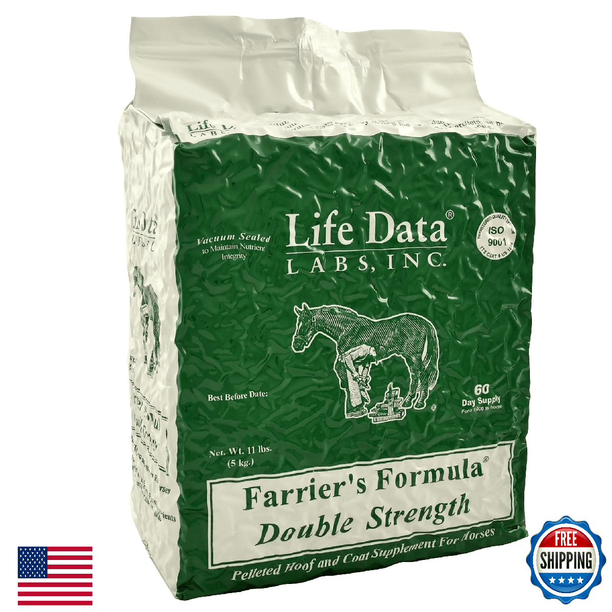 LIFE DATA LABS Farrier's Formula 2X Strength 11lb Bag Horse Supplement - Image 1