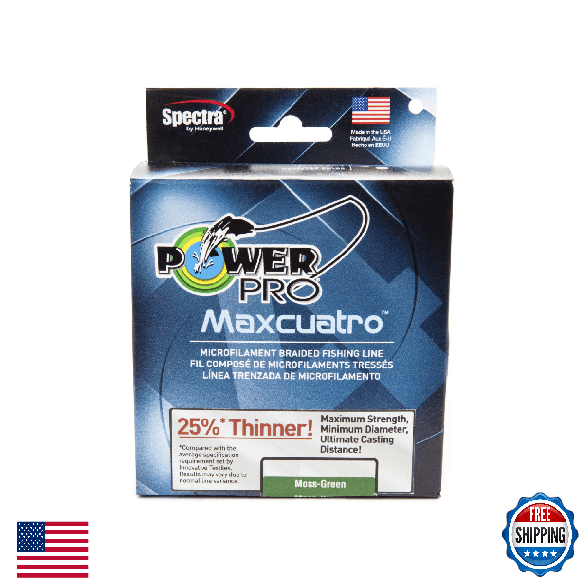 PowerPro MaxCuatro Spectra HT Braided Fishing Line, Multi, OS - Image 1