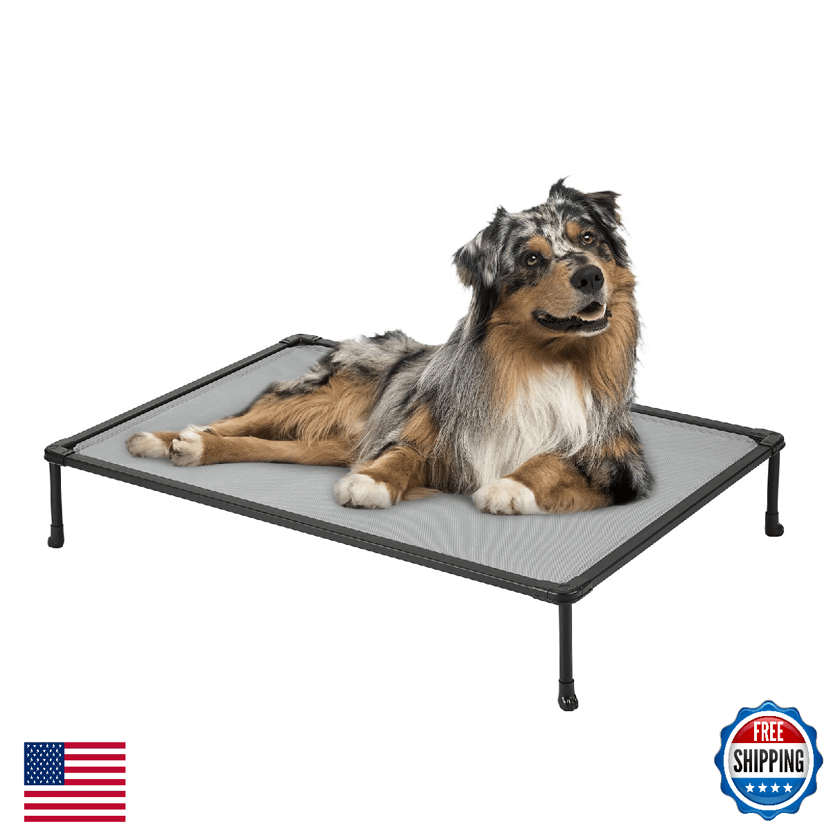 Veehoo Chewproof Elevated Dog Bed - Cooling Raised Pet Cot, Breathable Mesh, Was - Image 1