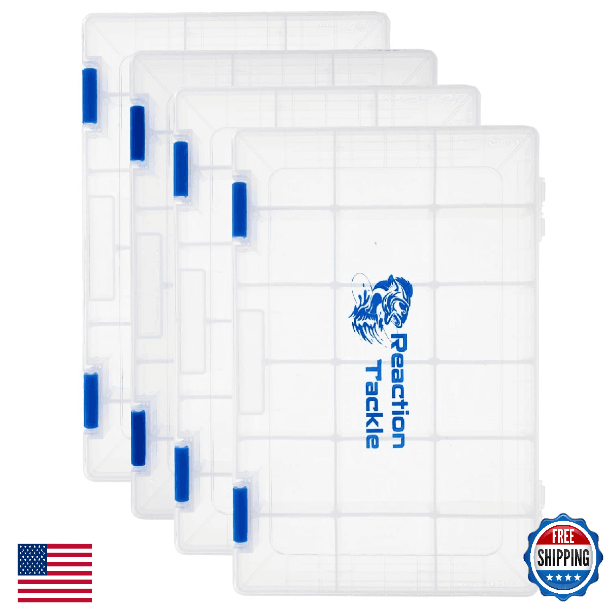 Reaction Tackle 3600 Tackle Tray Organizer - Clear Utility Box Fishing Lure Stor - Image 1