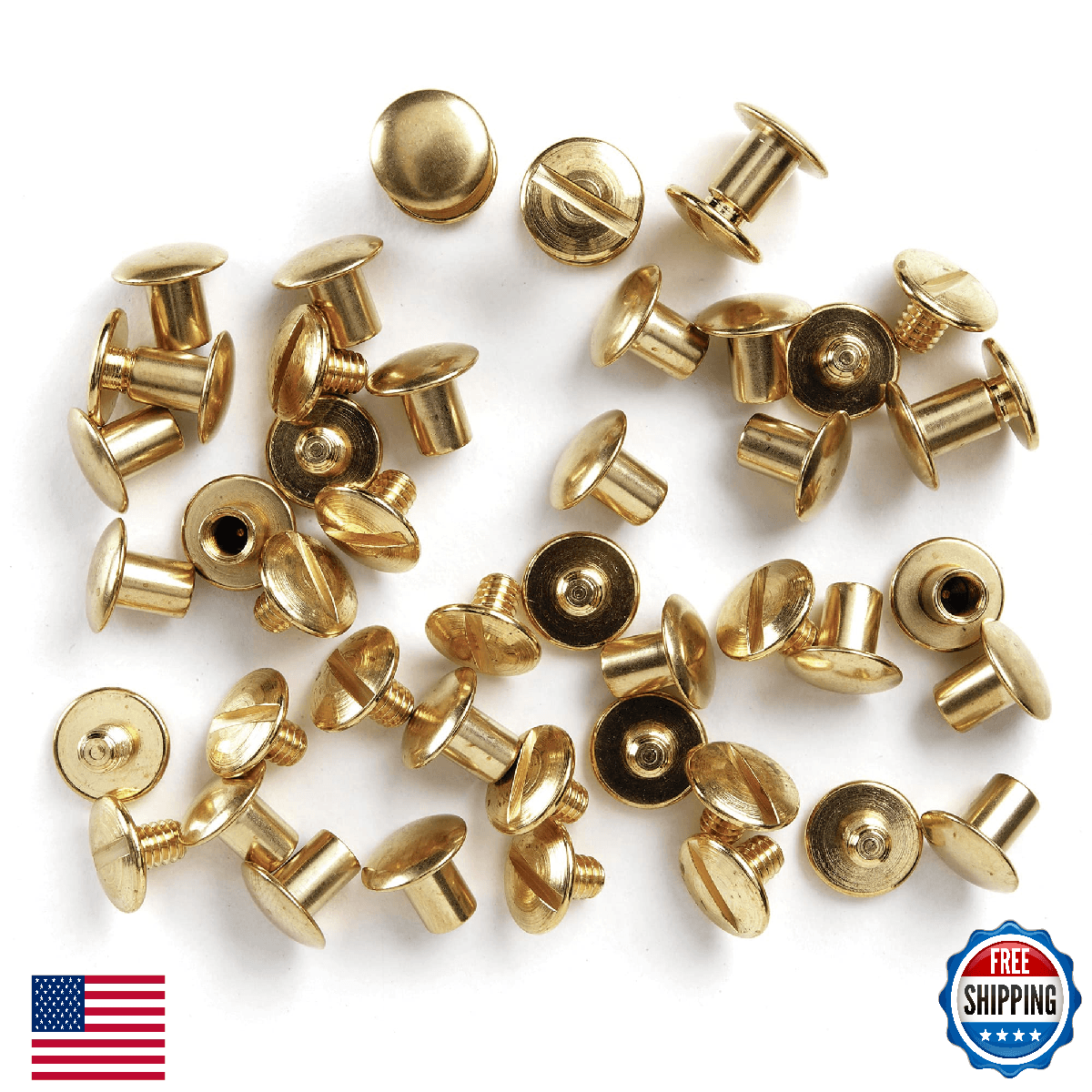 Uncle Mike's Chicago Screws Gold Brass 24-Pack for Slings & Straps 25090 - Image 1