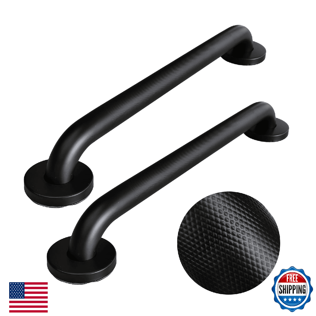 18 Inch Handicap Grab Bars, 2 Pack Stainless Steel Grab Bar for Bathtubs and Sho - Image 1