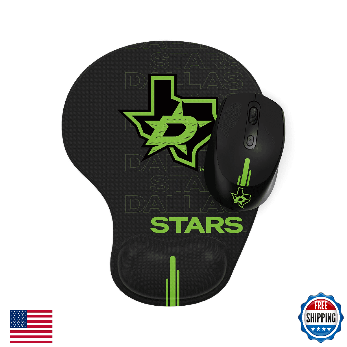 SOAR NHL Wireless Mouse & Mouse Pad, Dallas Stars - Official Licensed - Image 1