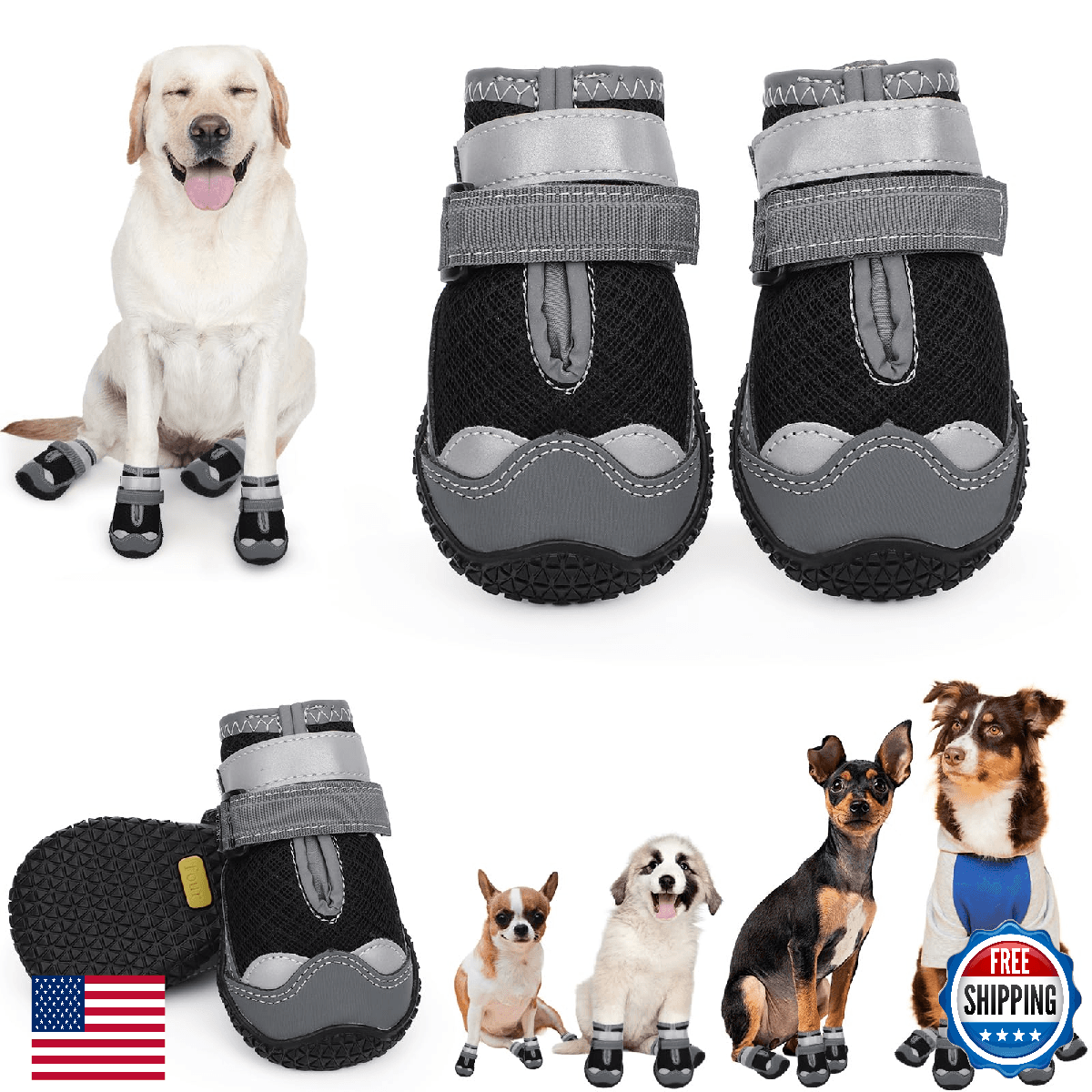Dog Shoes for Hot Pavement,Dog Boots & Paw Protectors for Large Medium Size Dogs - Image 1