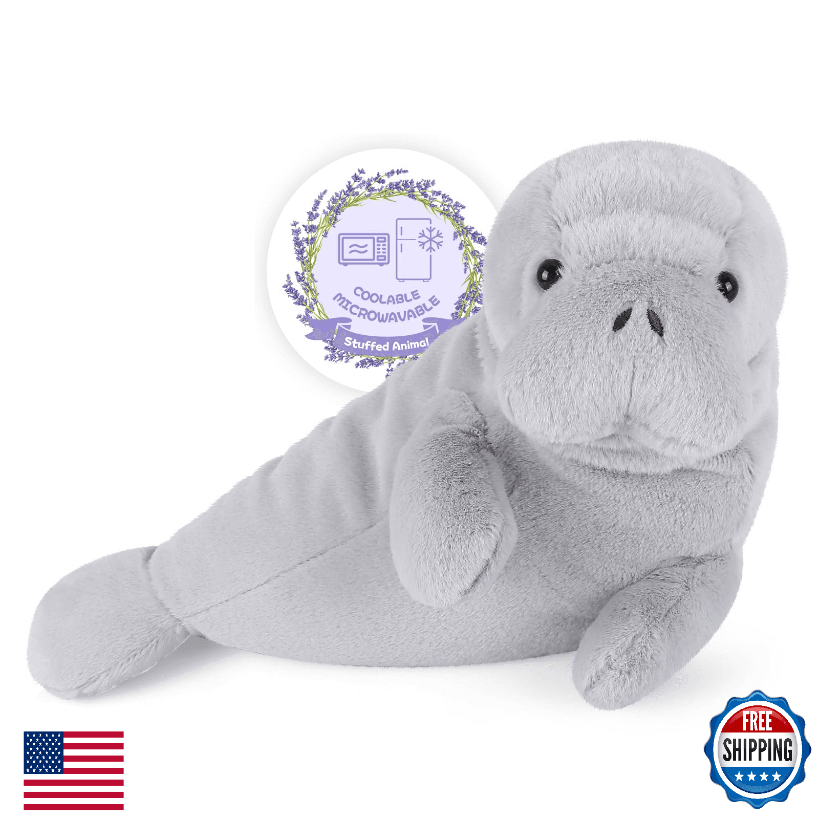 SuzziPals Heatable & Coolable Manatee Plush, Microwavable Stuffed Animal Heating - Image 1