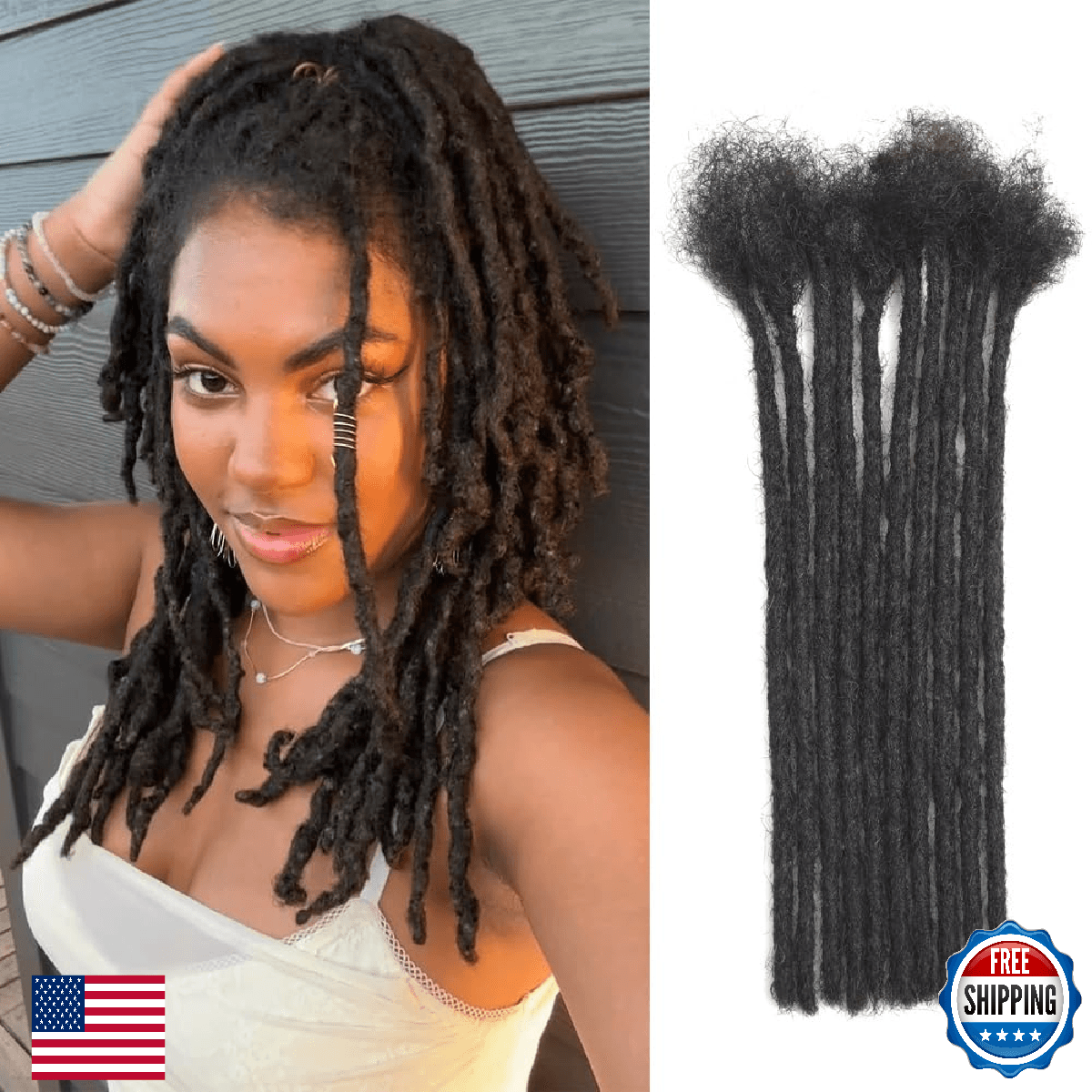 Dreadlock Extensions Human Hair 10-100 Strands 100% Full Handmade Permanent Loc - Image 1