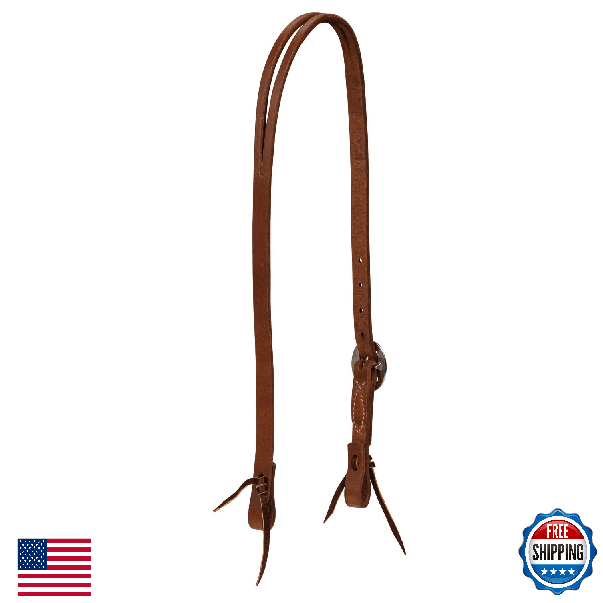 Weaver Leather ProTack Split Ear Headstall 3/4" Hermann Oak Harness Leather - Image 1