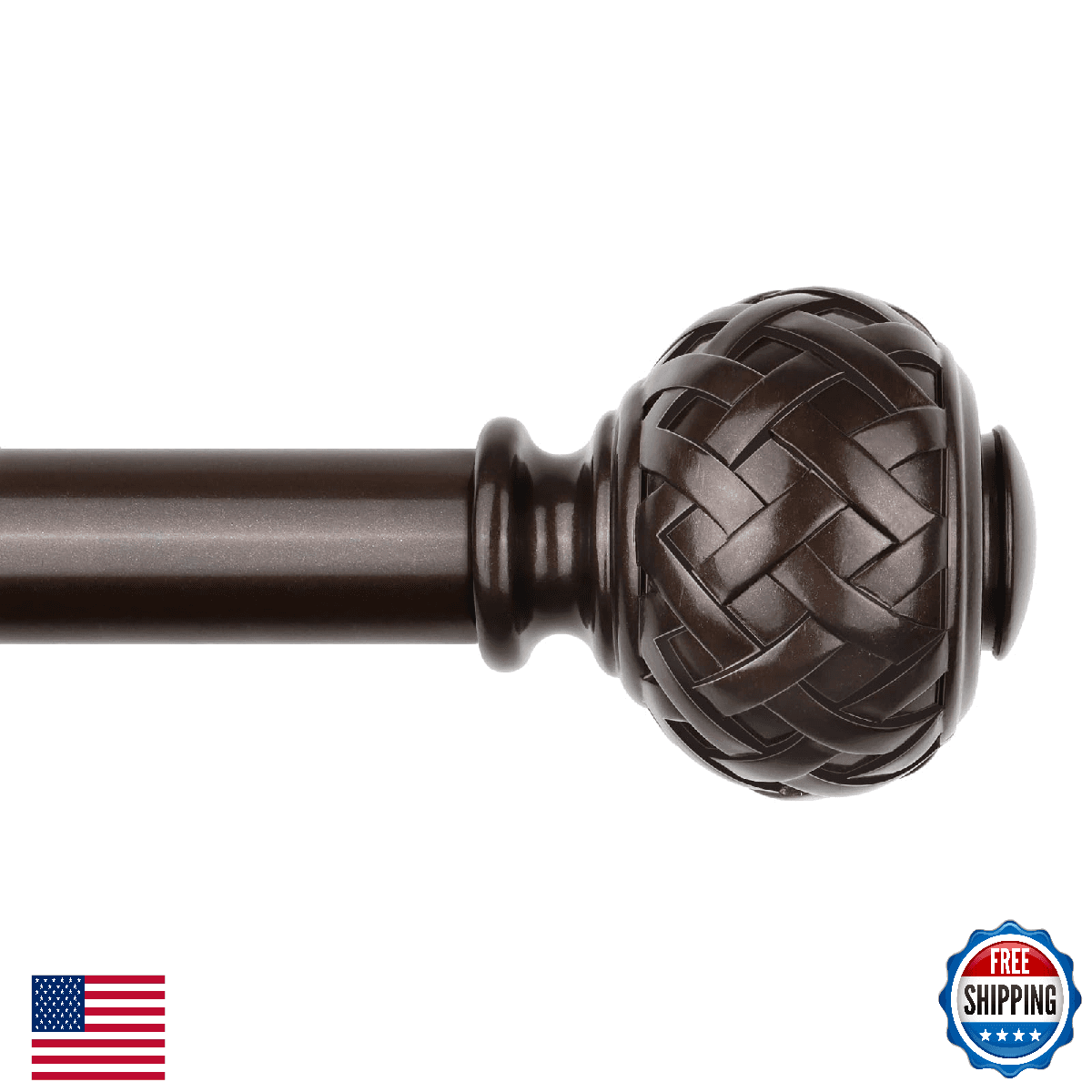TONIAL Bronze Curtain Rod 32 to 86 Inches, 7/8 Adjustable Curtain Rods for Windo - Image 1
