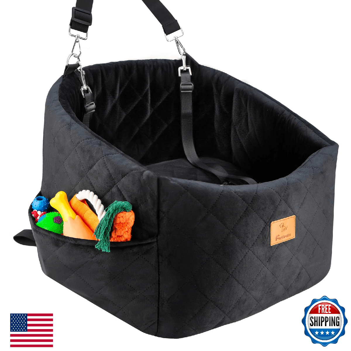 FurFrolic Dog Car Seat for Small Dogs Memory Foam Booster Thick Cushion Under 30 - Image 1