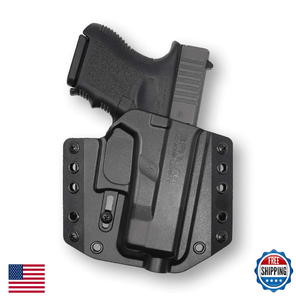Bravo BCA Glock 26 OWB RH Black Holster - Image 1