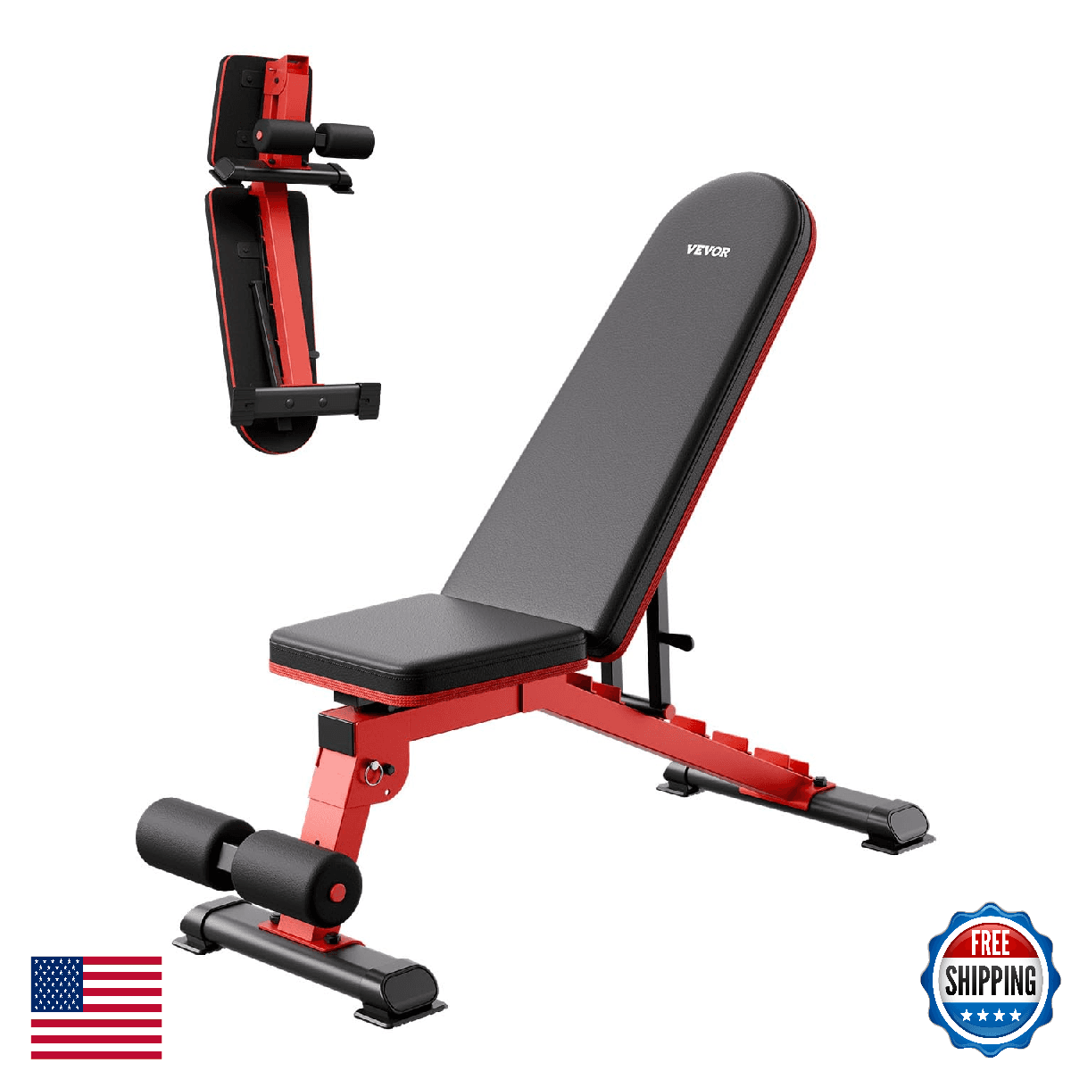VEVOR 1200lbs Heavy Duty Adjustable Weight Bench Press for Full Body Workout - Image 1