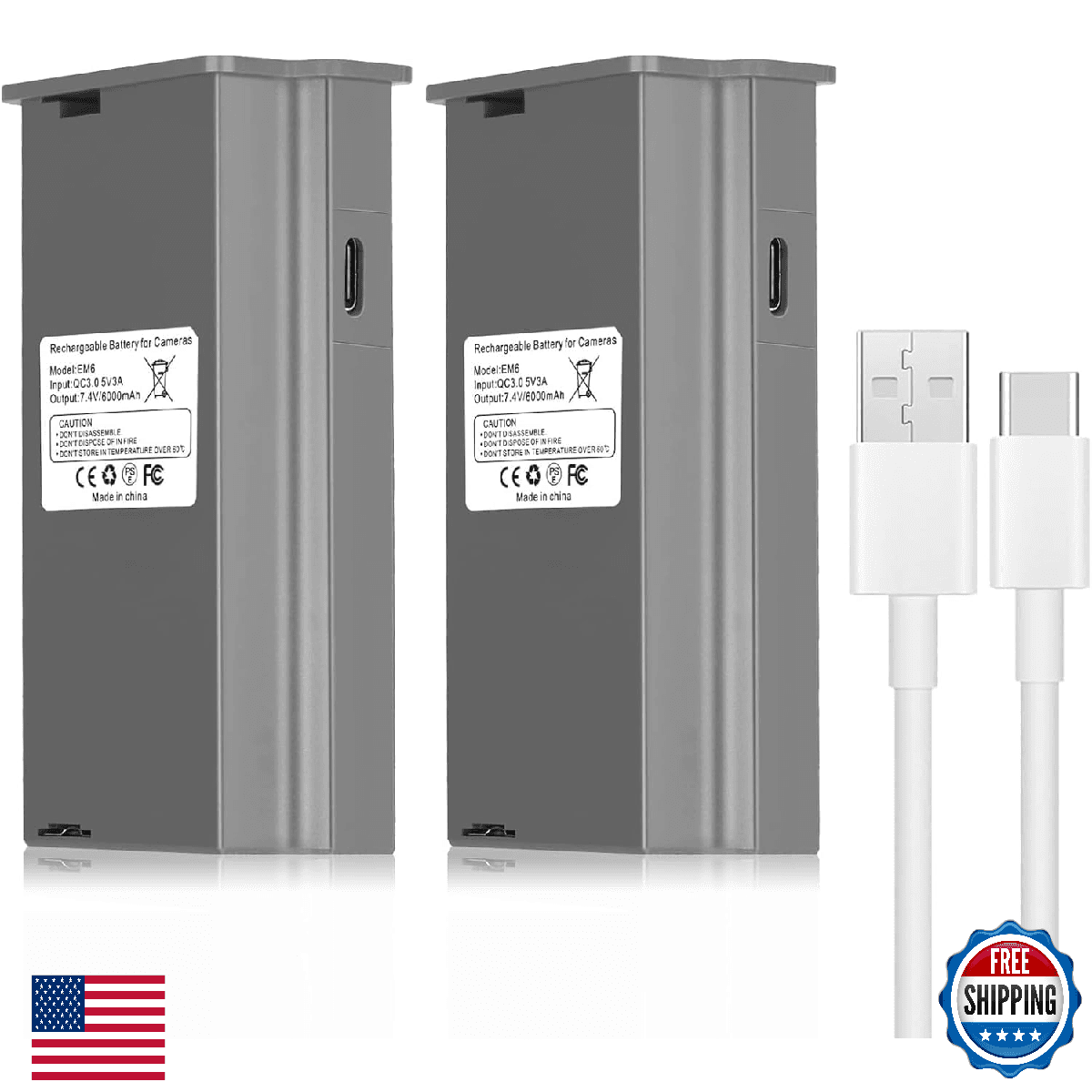 Azonpower 2Pack 6000mAh Rechargeable Lithium Battery Pack for Reveal Trail Camer - Image 1