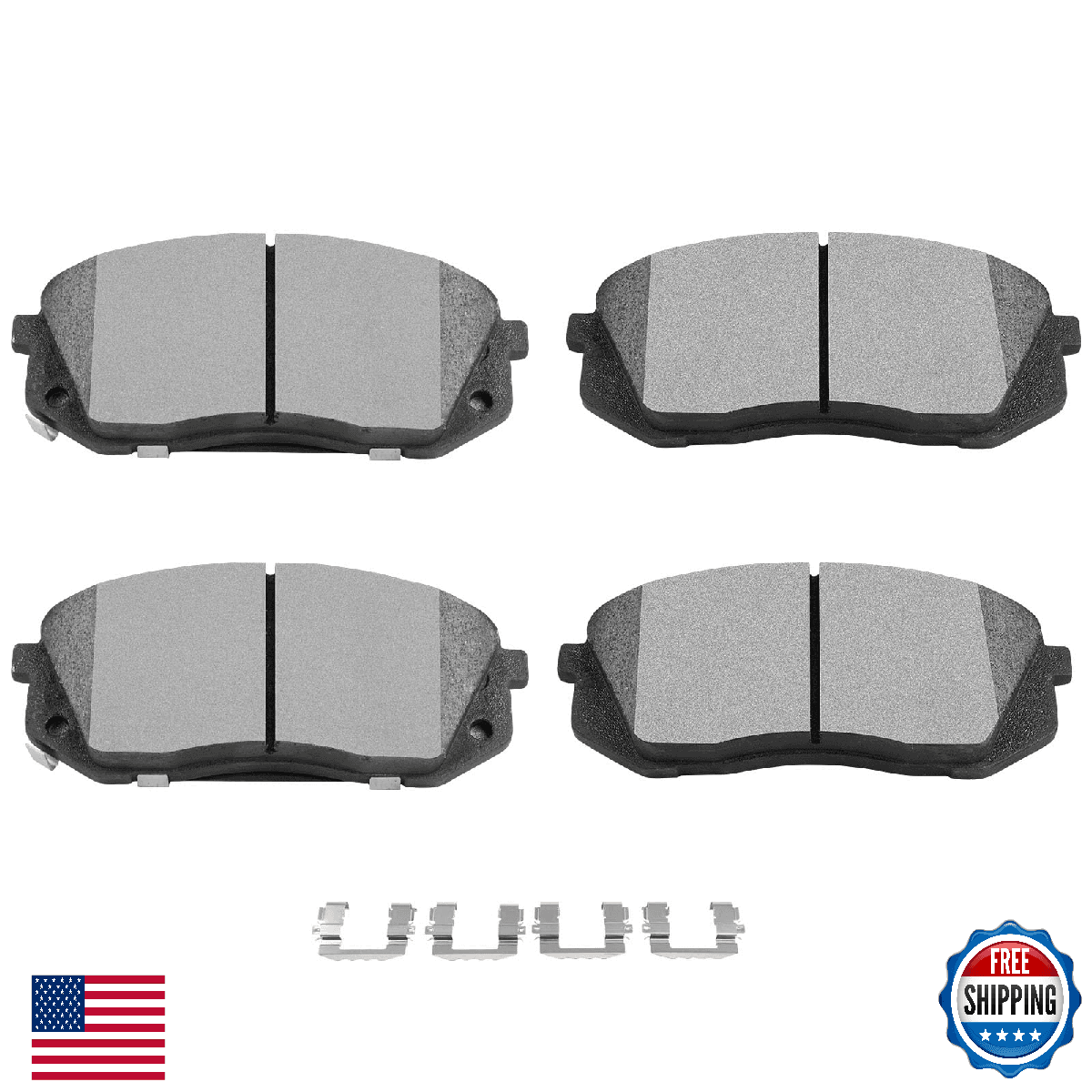SCITOO D1855 Ceramic Brake Pads Sets Front w/Hardware Replacement For Hyundai Fo - Image 1